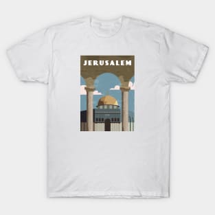 Jerusalem, Israel, Palestine.Retro travel poster T-Shirt